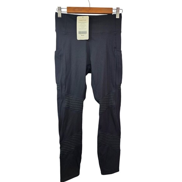 Fabletics High-Waisted Moto 7/8 Leggings M Motion365 Nylon & Elastane Black - Picture 1 of 6